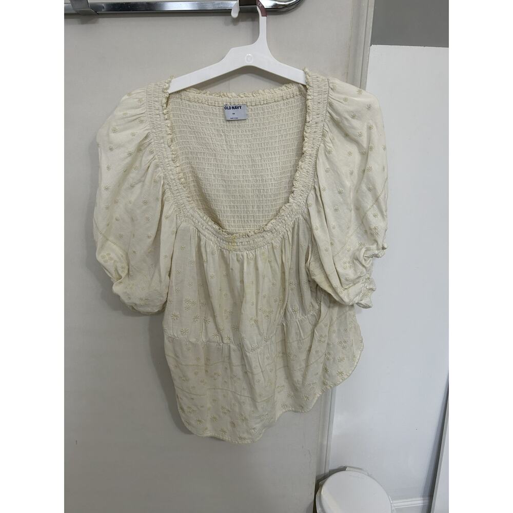 Old Navy White Ivory Ruffled Peplum Top size 2x